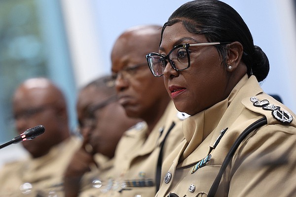 Police Commissioner Shanta Knowles discusses the crime statistics and other policing matters at a press conference on July 28, 2025. Photo: Dante Carrer/Tribune Staff