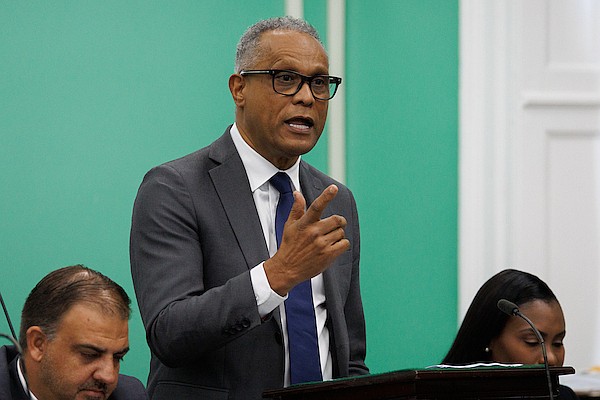Minister of Health and Wellness Dr Michael Darville speaks in the House of Assembly on July 30, 2025. Photo: Dante Carrer/Tribune Staff