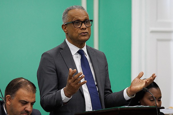 Minister of Health and Wellness Dr Michael Darville speaks in the House of Assembly on July 30, 2025. Photo: Dante Carrer/Tribune Staff