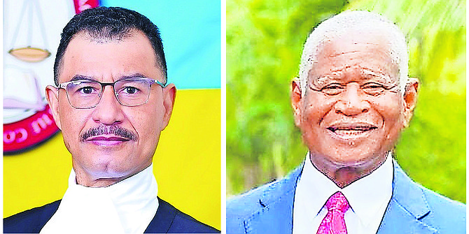 Justice Loren Klein left and Leon Griffin