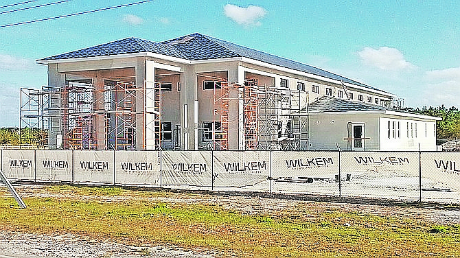 The abaco shelter pictured during construction in January this year.