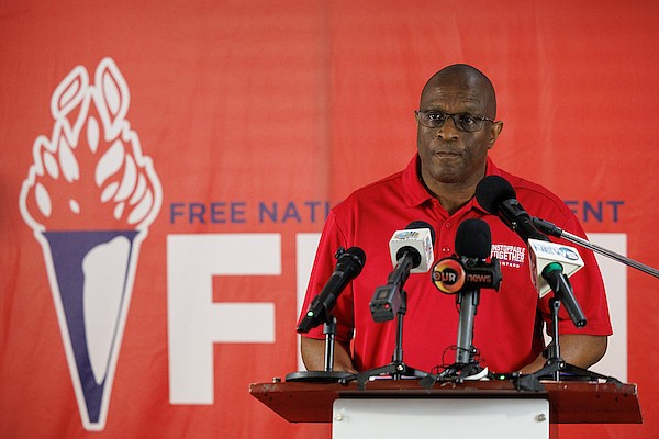 Opposition Leader Michael Pintard speaks during a press conference at FNM Headquarters on August 24, 2025. Photo: Dante Carrer/Tribune Staff