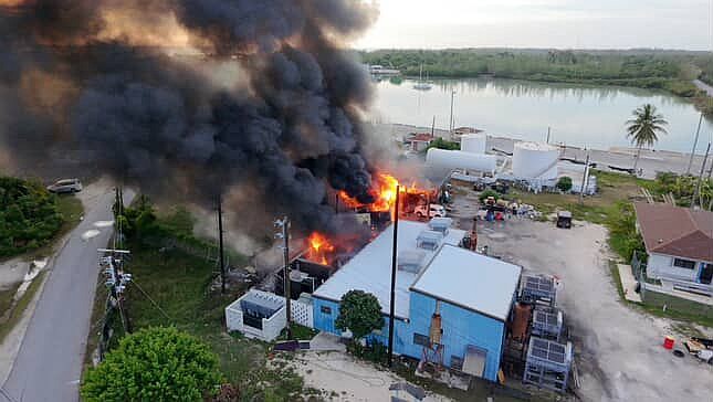 A fire broke out at the Bahamas Power and Light (BPL) plant in Fresh Creek on August 31, 2025.