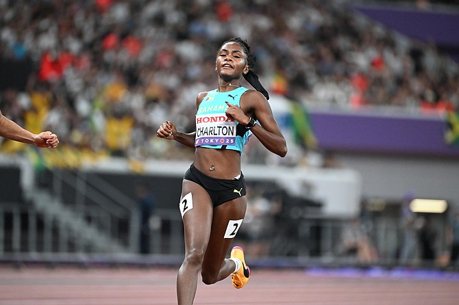 ANTHAYA Charlton in action in the women’s 100 metres at the 20th World Outdoor Championships in Tokyo, Japan.
                                                                                                                                                                                                                             Photo: Kermit Taylor