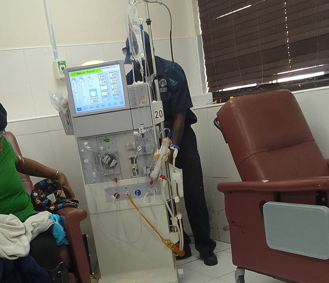 A photo taken inside Princess Margaret Hospital's dialysis unit.