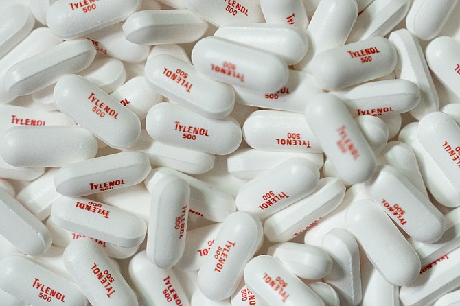 Tylenol pain-relief pills are shown in La Habra, Calif., Tuesday, Sept. 23, 2025. (AP Photo/Jae C. Hong)