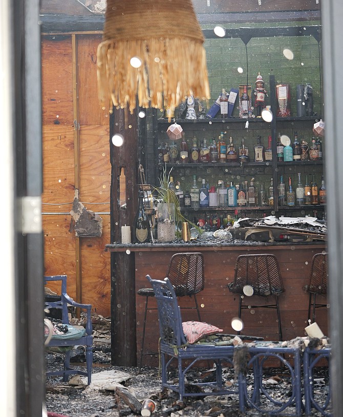 The Cafe Coco restaurant was gutted by fire, injuring two men, on October 2, 2025. Photo Chappell Whyms Jr