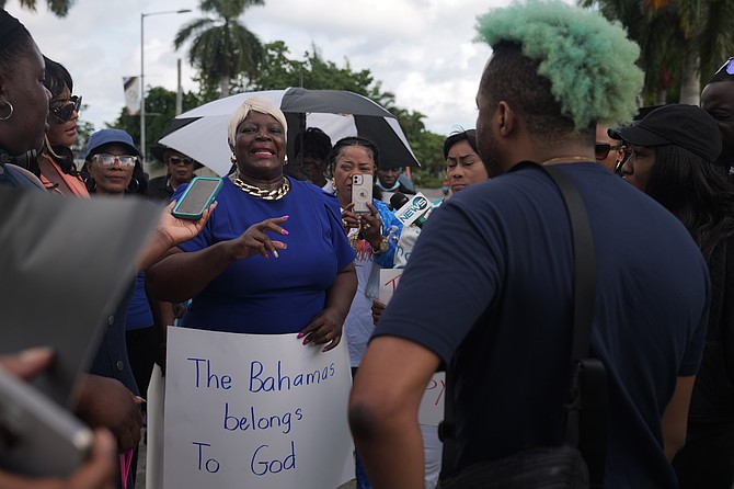 Protestors at the LGBTQI march. Photo: Nikia Charlton