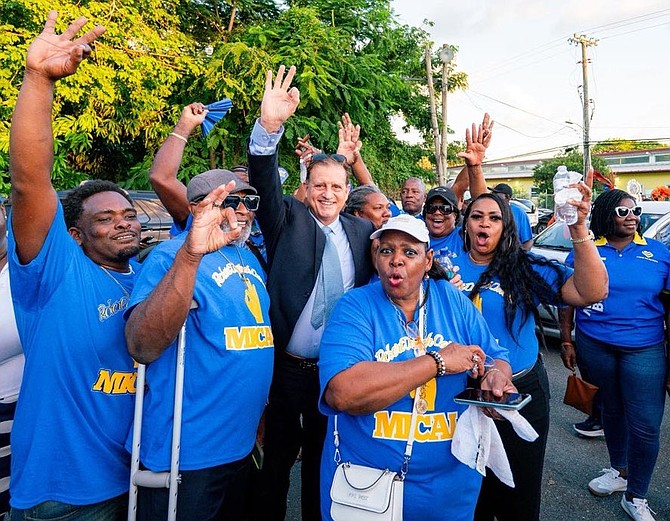 Robert Dupuch-Carron outside PLP headquarters, where he was interviewed by the PLP’s candidates committee, on October 15, 2025.