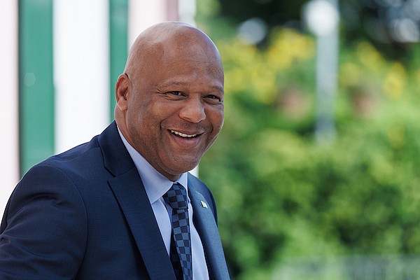 Minister of Housing and Urban Renewal Keith Bell outside the House of Assembly on October 15, 2025. Photo: Dante Carrer/Tribune Staff