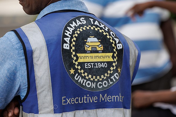 Members of the Bahamas Taxi Cab Union held a demonstration outside Margaritaville downtown on October 21, 2025. Photo: Dante Carrer/Tribune Staff
