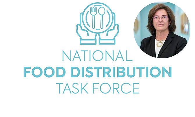 Susan Larson (inset), who ran the National Food Distribution Task Force created by the former Minnis administration.