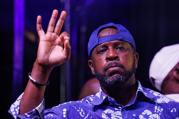 Progressive Liberal Party (PLP) candidate for Golden Isles Darren Pickstock during a PLP rally at Golden Gates Park on October 27, 2025. Photo: Dante Carrer/Tribune Staff