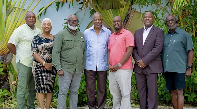 A still from a video shared by the Office of the Prime Minister featuring JCNP Chairman Dion Miller and NJC Chairman Andrew Pinder.