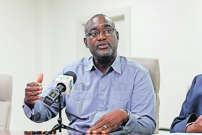 GOLDEN ISLES by-election returning officer Neil Campbell during a press conference at the Parliamentary Registration Department yesterday. Photo: Dante Carrer/Tribune Staff