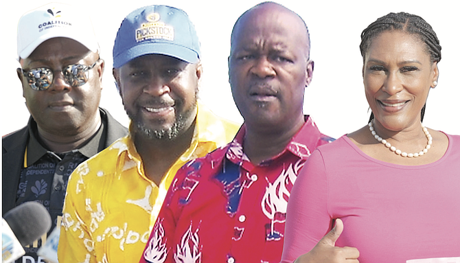By-election candidates (l-r) COI - Brian Rolle, PLP - Darron Pickstock, FNM - Brian Brown, and Independent - Karen Butler
