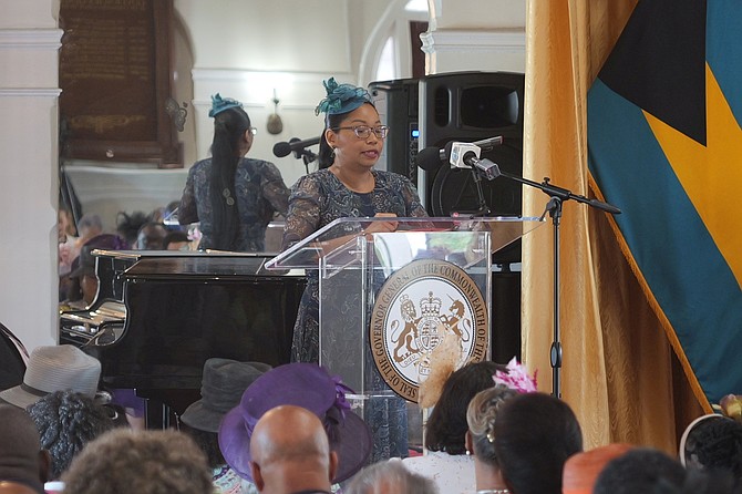 NATIONAL HIV/AIDS Programme Director Dr Nikkiah Forbes speaks during a ceremony honouring 40 workers for their role in the fight against HIV/AIDS. Photo: Nikia Charlton