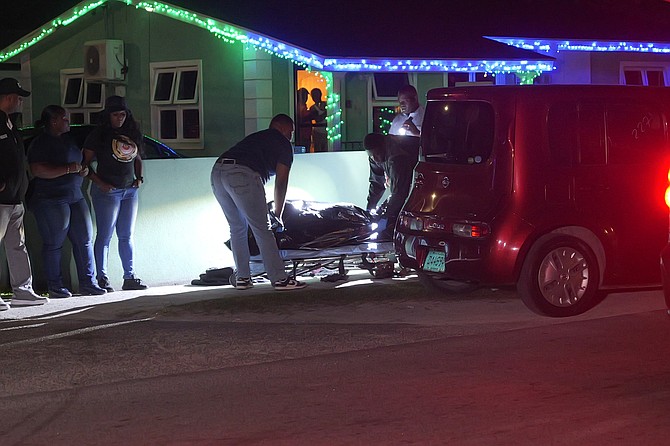 The scene of a fatal shooting in the Yellow Elder community that left one man dead and another hospitalised on December 24, 2025.