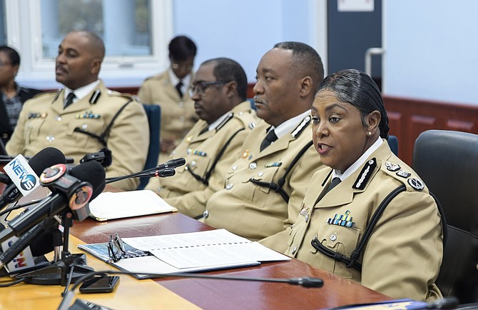 POLICE Chief Shanta Knowles speaks during the RBPF Meet the Press conference on January 27, 2026. Photo: Shawn Hanna