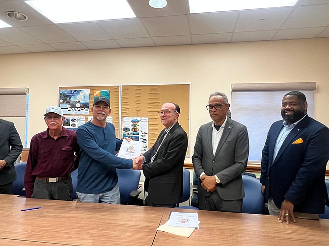 Health and wellness Minister Michael Darville was in Abaco yesterday to sign two contracts to expand and repair primary healthcare facilities in South and North Abaco. Photo: Earyel Bowleg/Tribune Staff Reporter
