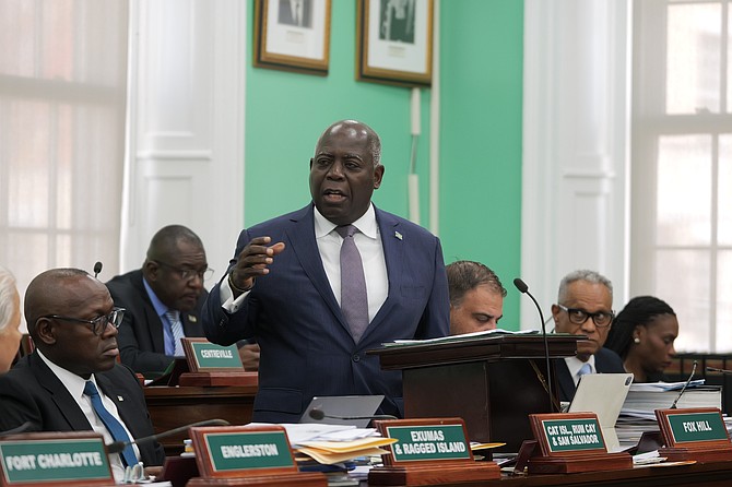 PRIME Minister Philip Davis speaks in the House of Assembly on March 4, 2026.  Photo: Chappell Whyms Jr