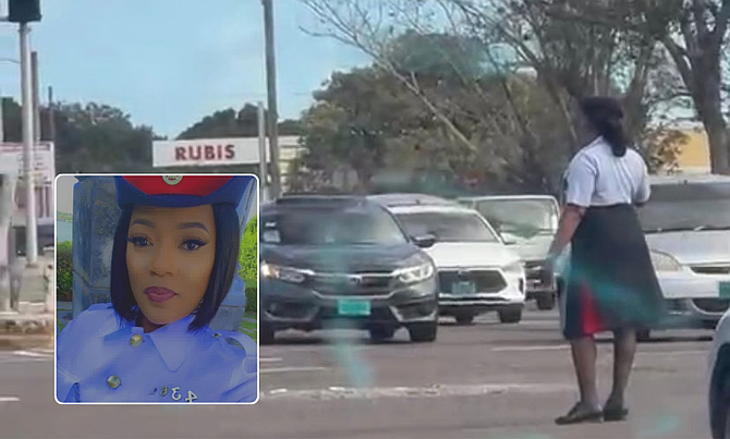 Off-duty constable Jasmine Jones stepped into a busy intersection in gridlock to clear a traffic jam while on her way to pick up her son from school on March 5, 2026.