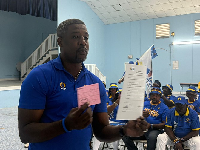PLP MOUNT Moriah MP McKell Bonaby nominates for the upcoming election on April 16, 2026. Photo: Leandra Rolle/Tribune Chief Reporter