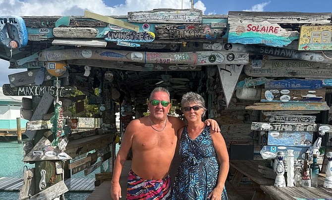 Gerry Martell and his wife Ann during their trip in the Exuma Islands.