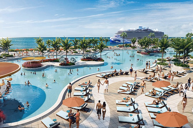 A rendering of Norwegian Cruise Line’s facilities at Great Stirrup Cay. (Norwegian Cruise Line)