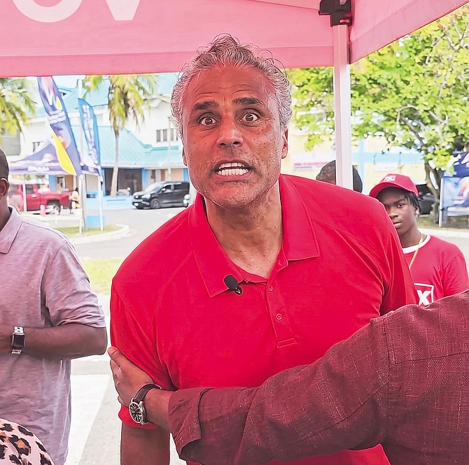 SCREENCAPTURE of FNM Garden Hills candidate Rick Fox reacting to what he called ‘threats’ from an member of another party.