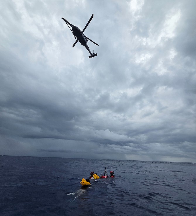 US AIR FORCE photo shows rescue operations underway for survivors of a downed civilian aircraft off the coast of Melbourne, Fla., on May 12, 2026.  Photo: US Air Force/DVIDS/AP