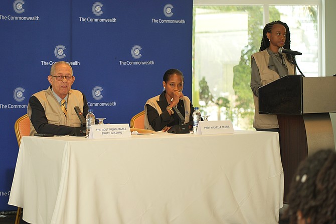 MEMBERS of the Commonwealth Observer Group at a press conference at British Colonial Hilton on May 14, 2026.