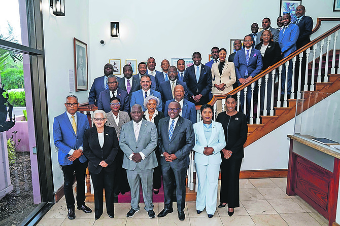 CABINET MINISTERS, led by Prime Minister Philip ‘Brave’ Davis, hold their first Cabinet meeting on May 26, 2026. Photo: OPM