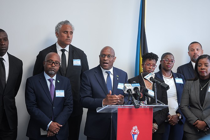 OPPOSITION Leader Michael Pintard responds to the 2026/2027 Budget Communication at a press conference on May 27, 2026. Photo Chappell Whyms Jr