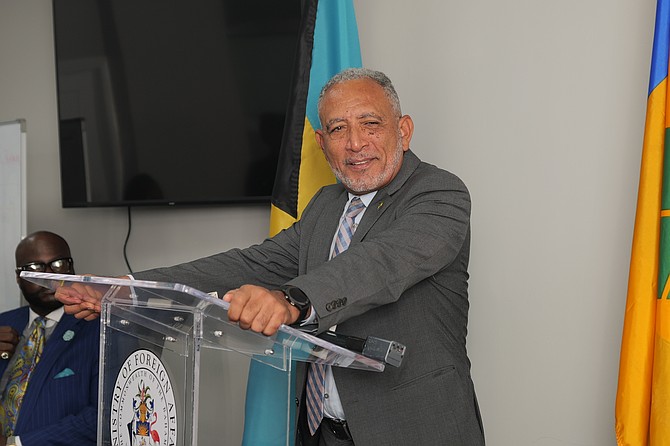 ST VINCENT and the Grenadines Prime Minister Dr Godwin speaks during a diplomatic visit to New Providence on June 4, 2026. Photo: Nikia Charlton