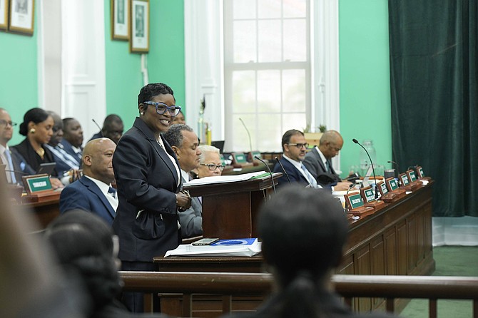 Energy, Utilities and Aviation Minister Jobeth Coleby-Davis speaks in the House of Assembly on June 10, 2026. Photo: Shawn Hanna