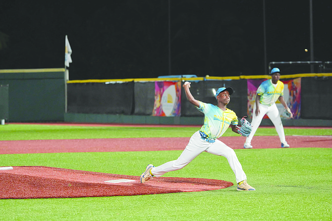 Bahamas Champs 14U team players in action during the PONY Caribbean and Latin America championship at the Andre Rodgers National Baseball Stadium.
Photo: Chappell Whyms Jr