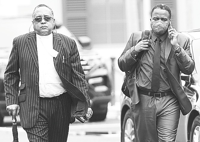 Adrian Gibson leaves court with his attorney Damian Gomez in 2025.