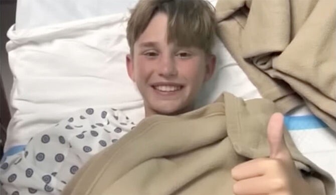 PARKER ROLL, of Friendswood, Texas, thought he was going to die after the shark attack. Photo: Roll Family