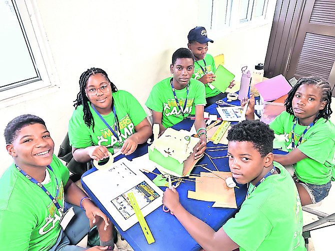 GIRLS and boy aged 7 to 14 attend the Consolidated Water (Bahamas) Ltd the Wenty Ford Sports Foundation’s Second Annual Winner’s Camp
