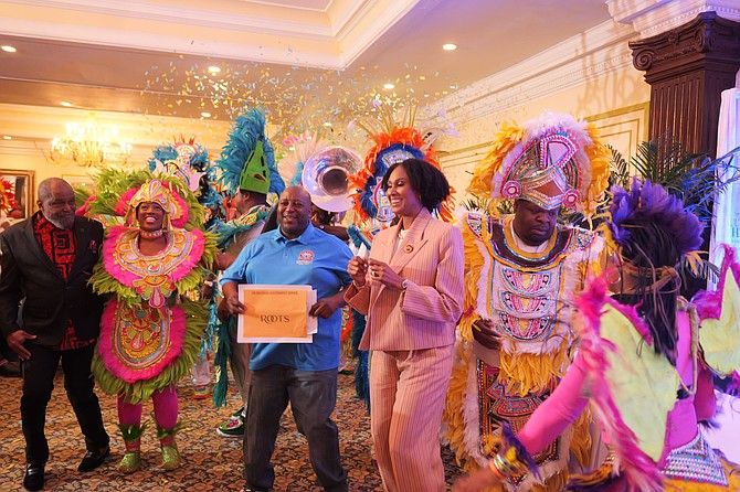THE JUNKANOO Authority presented seed funding to Junkanoo groups at an event last night headed by Culture Minister Leslia Miller-Brice. Photo: Chappell Whyms Jr