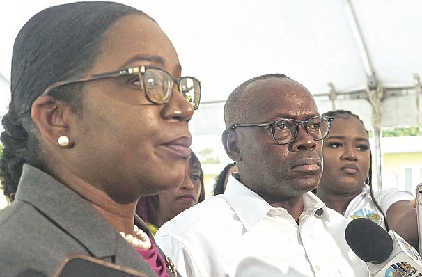EDUCATION Minister Chester Cooper and Director of Education Dominique McCartney-Russell speak to reporters September 7th, 2026.