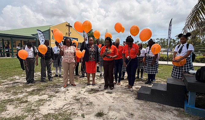 JACK Hayward Junior High School broke the law when it held a balloon release during a recent awareness event for World Suicide Prevention Week. 
(Photo: ZNS Northern Service)