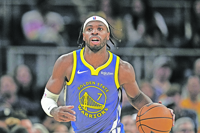 File- Golden State Warriors guard Buddy Hield (7) moves the ball during the second half of an NBA basketball game against the Portland Trail Blazers, Jan. 13, 2026 in San Francisco.
Photo: Godofredo A. Vaśquez, AP File