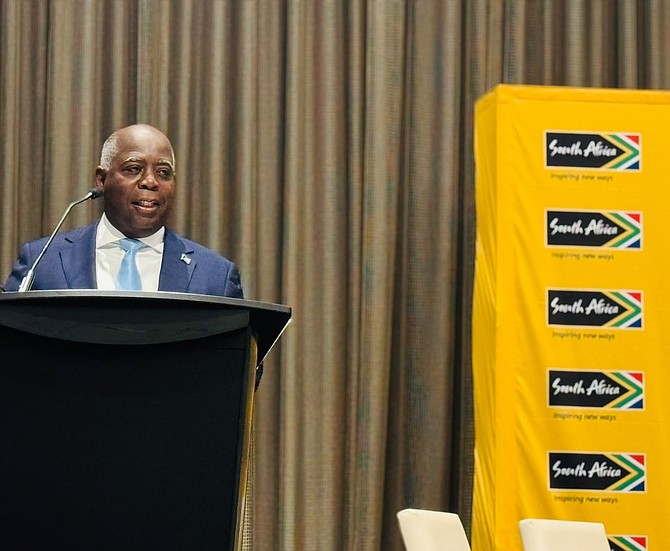 Prime Minister Philip Davis speaking at the Diaspora and Friends of South Africa Roundtable in New York on September 25, 2026.