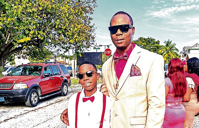 TYRONE Paul pictured with his son.