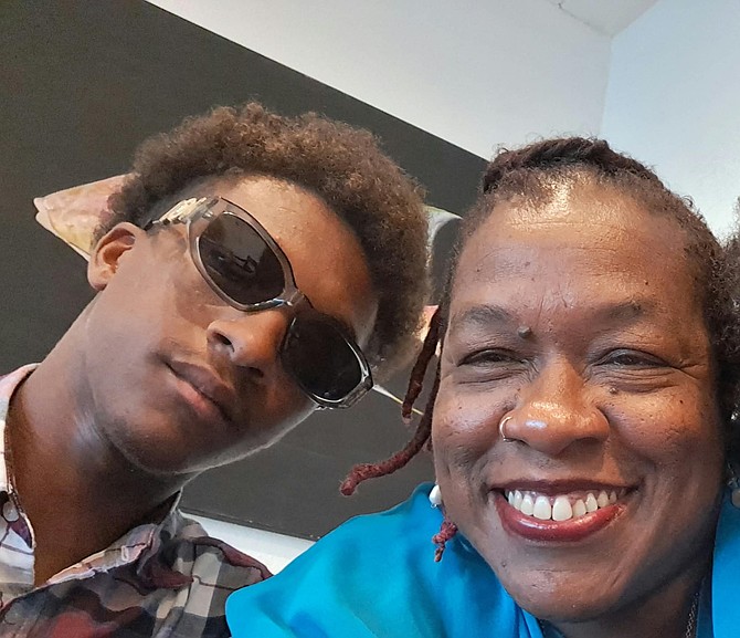 Charles Dupuch Jr with his mother Marcera Smith (right).
