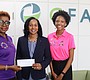 Standing together: CFAL’s Sophia Thurston (centre), Vice President …