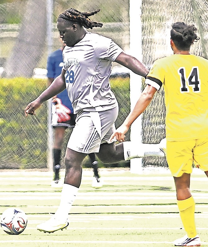 The University of The Bahamas men's soccer players in action against Trinity College of Florida on Saturday, October 17, at North Community Park in Coral Springs, Florida.
Photos: UB Athletics