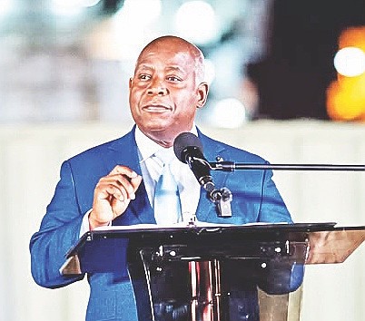 Prime Minister Philip 'Brave' Davis speaks during an event reveals plans for the future of Grand Bahama on October 21st. 
Photo:OPM